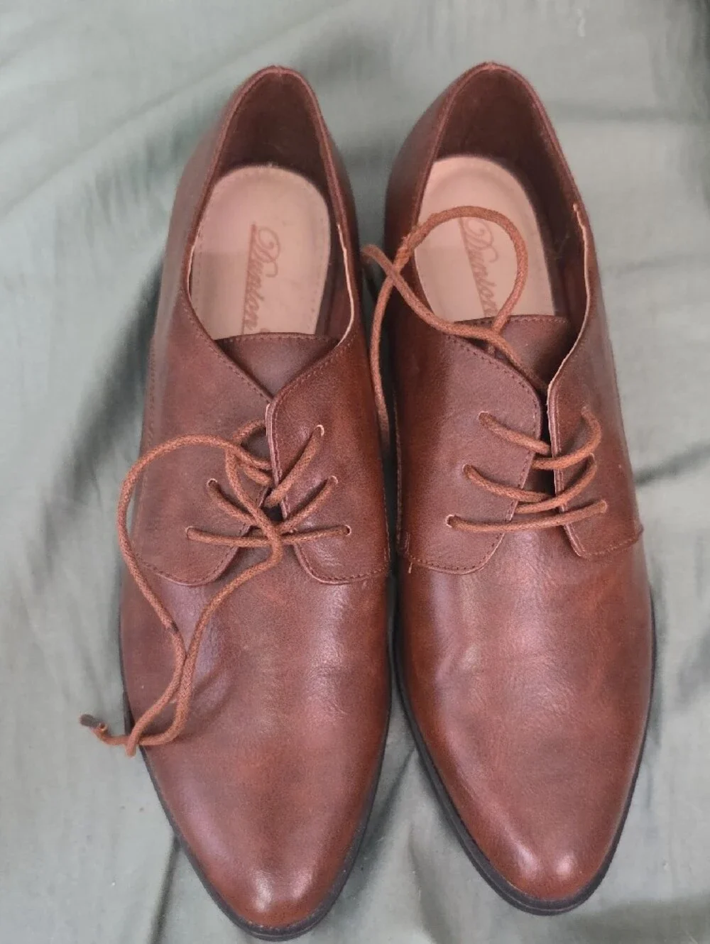 Brown Leather Lace-Up Derby Shoes for Men